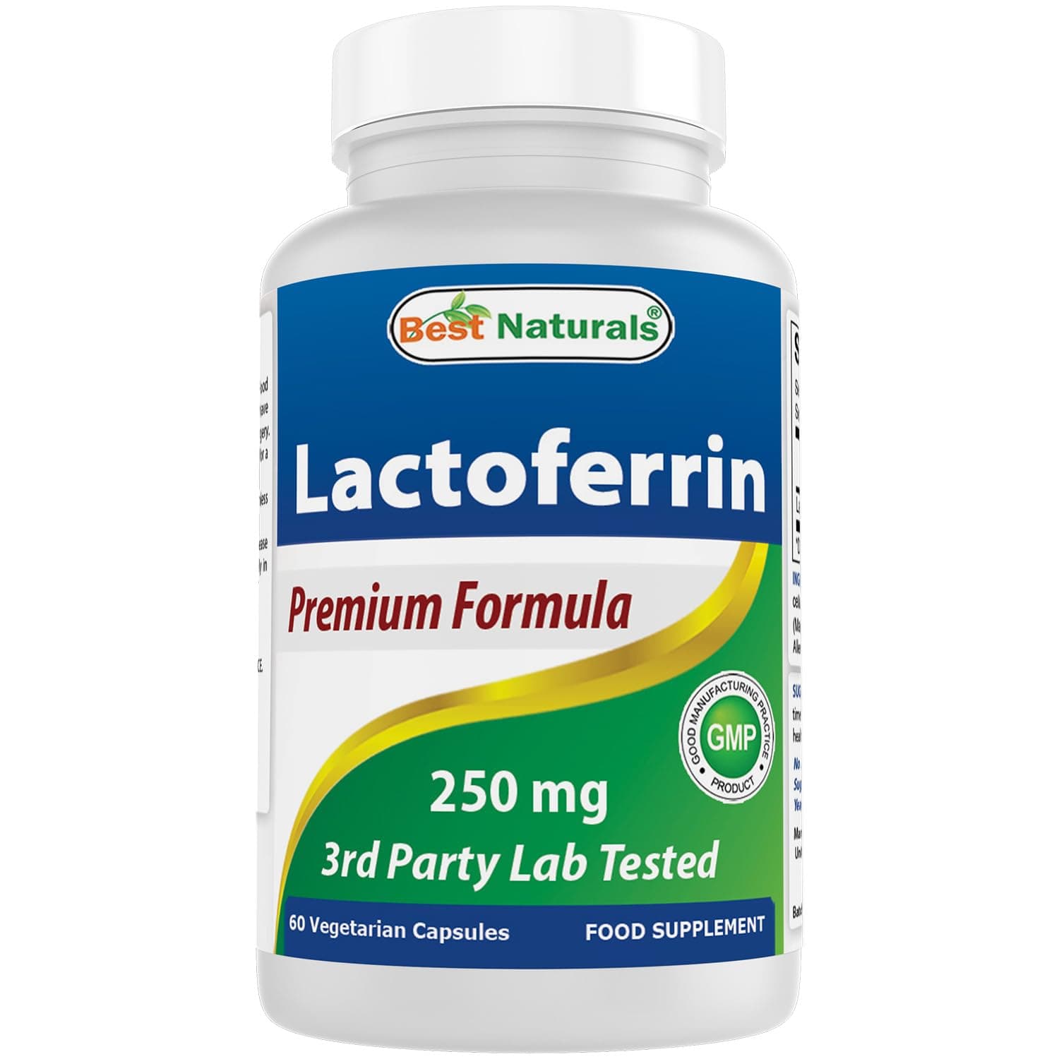 Best Naturals Lactoferrin 250 mg Veggie Capsule, Supports Healthy Immune Function - 60 Count (60 Count (Pack of 1))