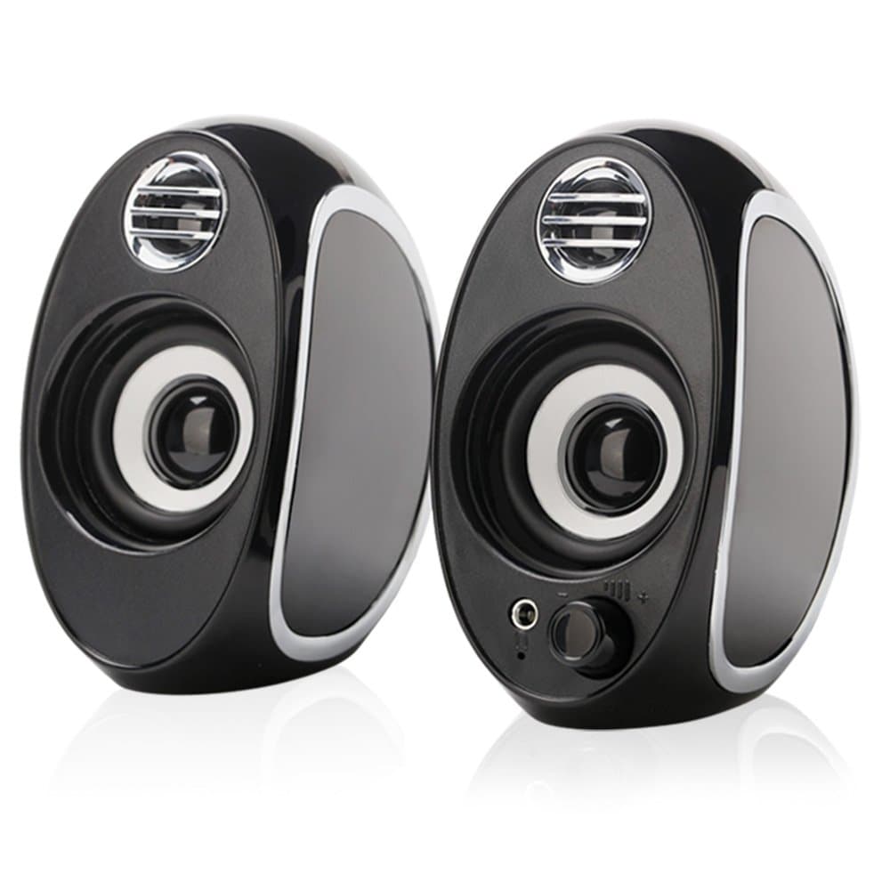 DX18 USB Powered Computer Speakers with Headphone Jack,10W Peak Power Apply To Any 3.5mm Port-Equipped Media Players(Black)
