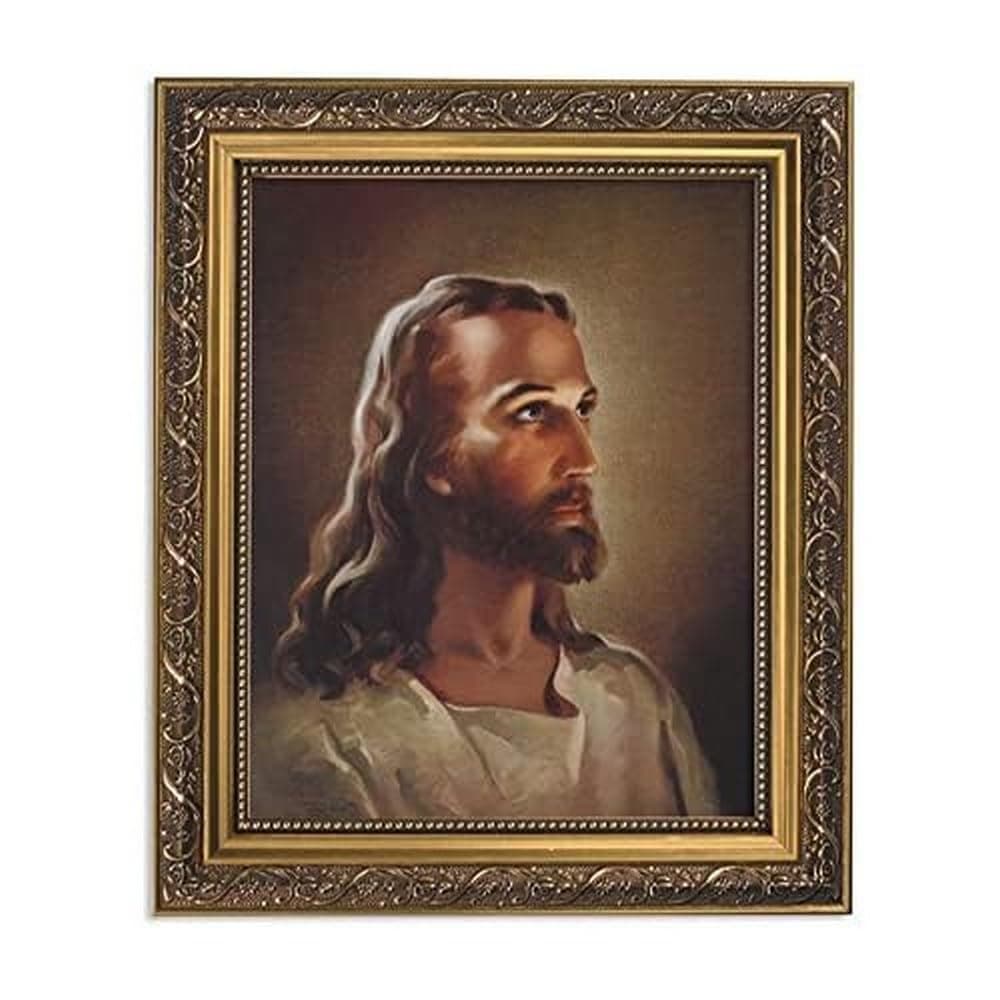 Christian Brand Inspirational Print The Head of Christ-Sallman, 13-Inch, Ornate Gold Frame, 1.50" x 11.00"
