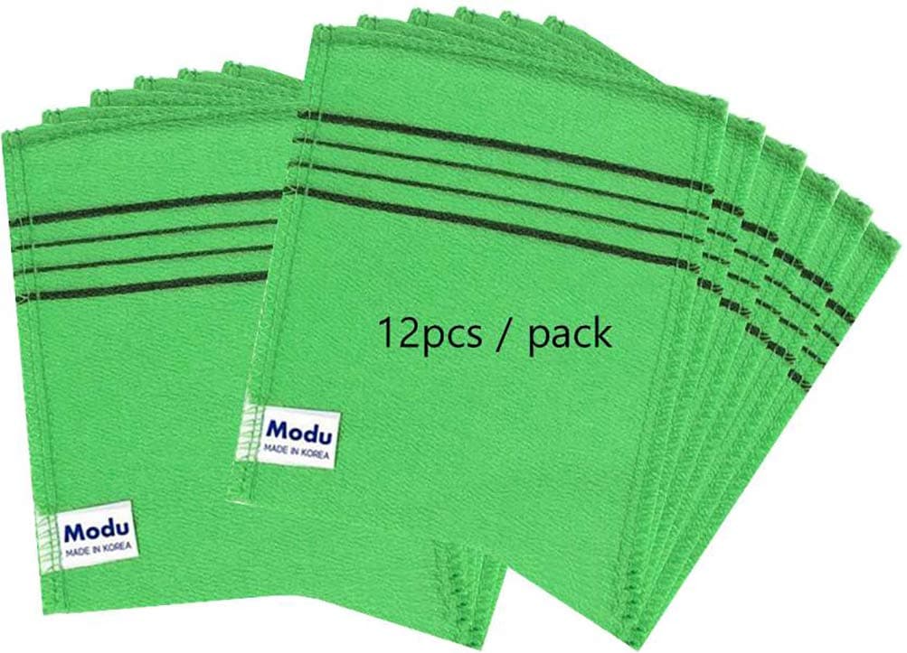 12 PCS Korean Exfoliating Bath Washcloth Modu 5.3 x 5.9 in - Asian Italy Towel