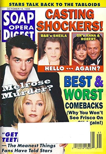 Antonio Saboto Jr. & Heather Locklear (Melrose Place) l Kimberlin Brown l Finola Hughes & Tristan Rogers l Best & Worst Comebacks - October 10, 1995 Soap Opera Digest Magazine
