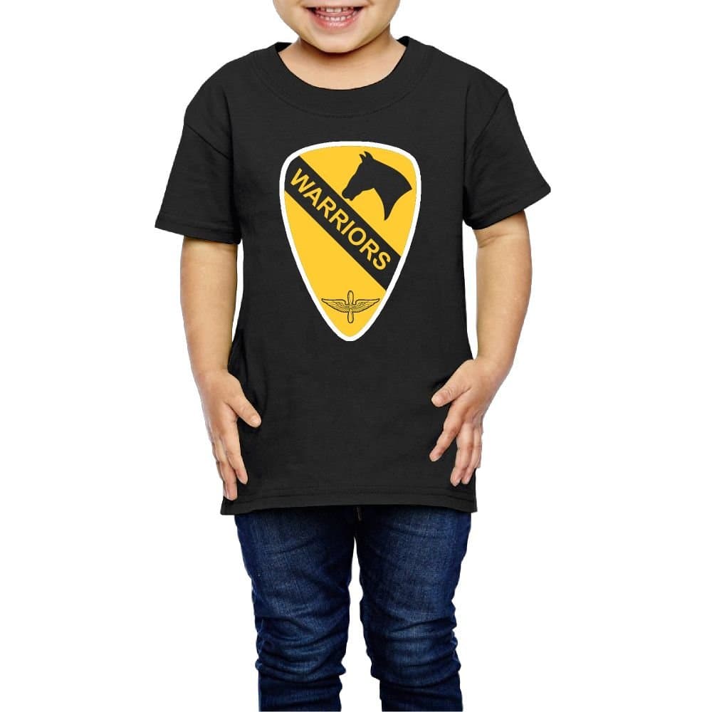 Happy Children 2-6 Years Old Children US Army 1st Cavalry Division Flag Short Sleeve T-shirt Unisex