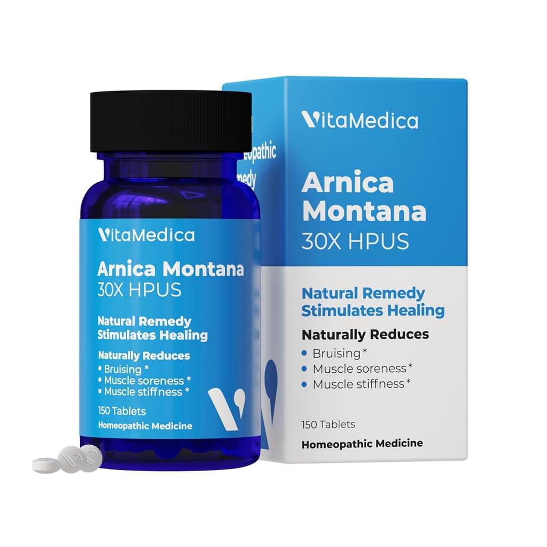 - VitaMedica Arnica Montana 30X Rapid Dissolve Arnica Tablets for Natural Pain, Bruising, and Swelling Support - Homeopathic Medicine for Injury and Surgery Recovery - 150 Ct - 50 Servings