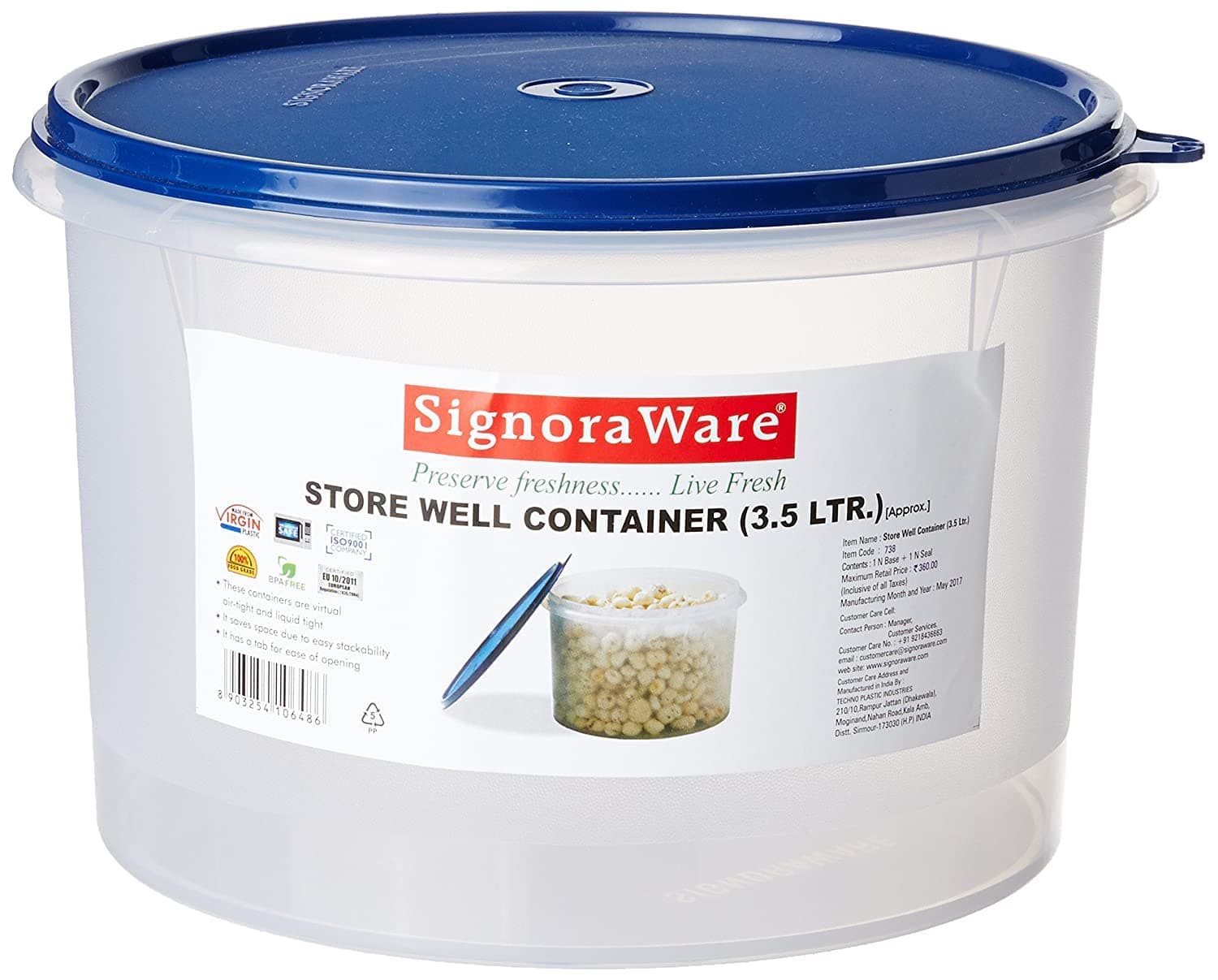Signoraware Store Well Container, 3.5 Litres