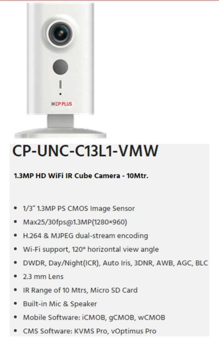 CP PLUS Cube Camera