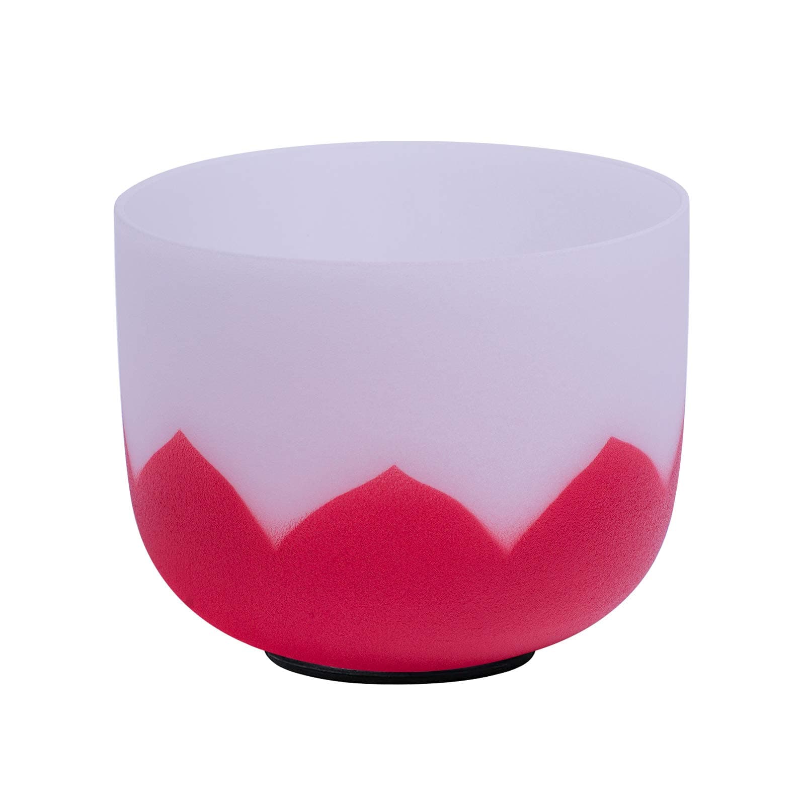 ENERGYSOUND 440Hz Perfect Pitch C Note Root Chakra Frosted Quartz Crystal Singing Bowl 10" with lotus design mallet and o-ring included