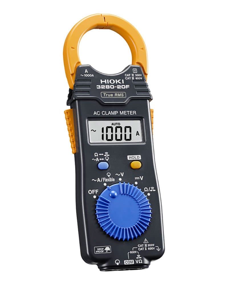 Hioki HiTester 3280-20F True RMS Clamp-Meter, 2,000A AC, Conductors to 33mm, Voltage and Resistance Measurement