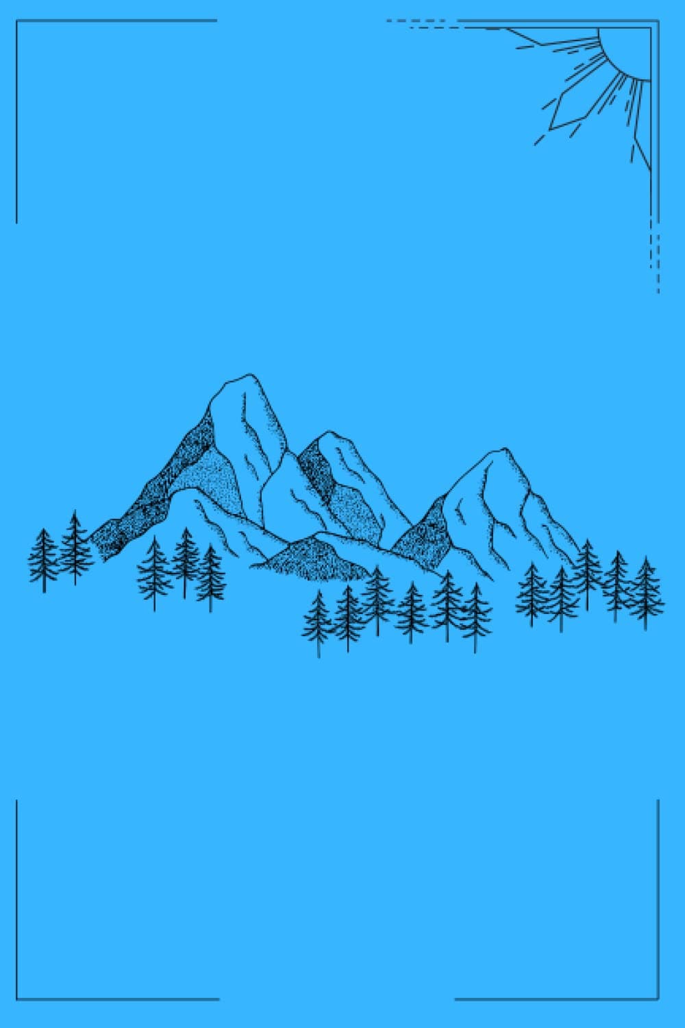 Notebook: 120 Page Blue 6x9 Mountain Scene Notebook