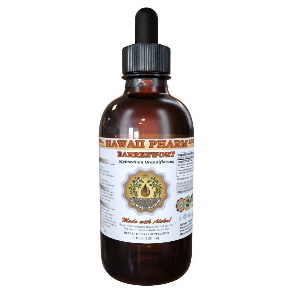 HawaiiPharm Barrenwort (Epimedium Grandiflorum) Liquid Extract 4 Oz (120ml)