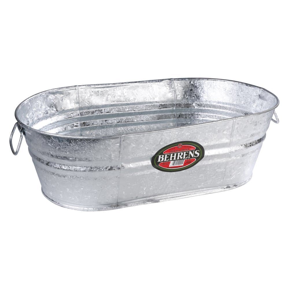 Behrens 000-OV Hot Dipped Galvanized Steel Oval PlanterTub, 2 Gallon, No Color