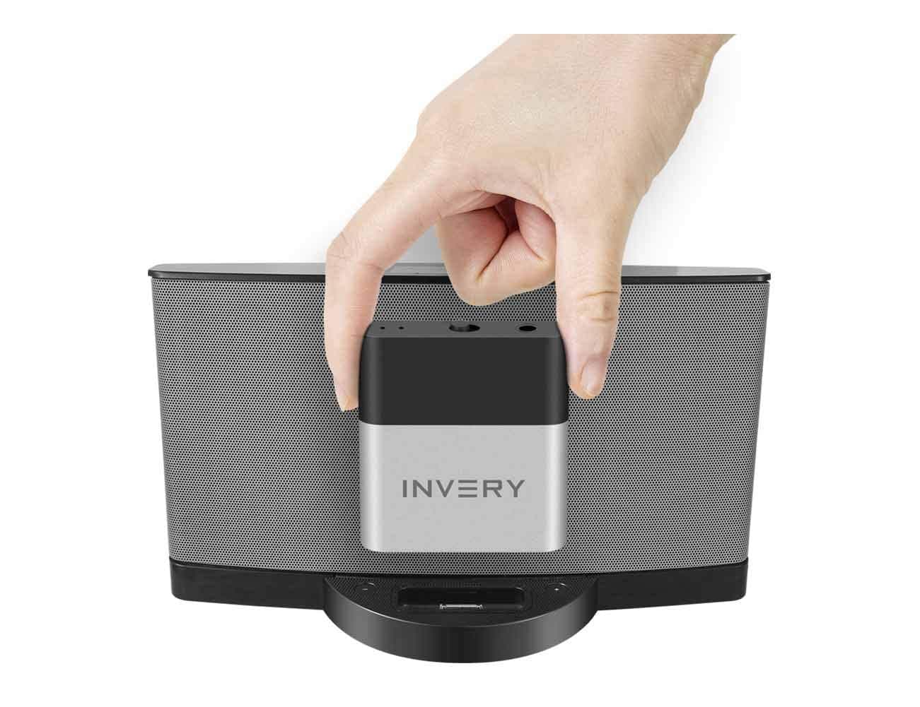 INVERY DockLinQ 30 pin Bluetooth 5.0 Adapter Receiver for Bose Sounddock and Other 30pin iPod iPhone Music Docking Station