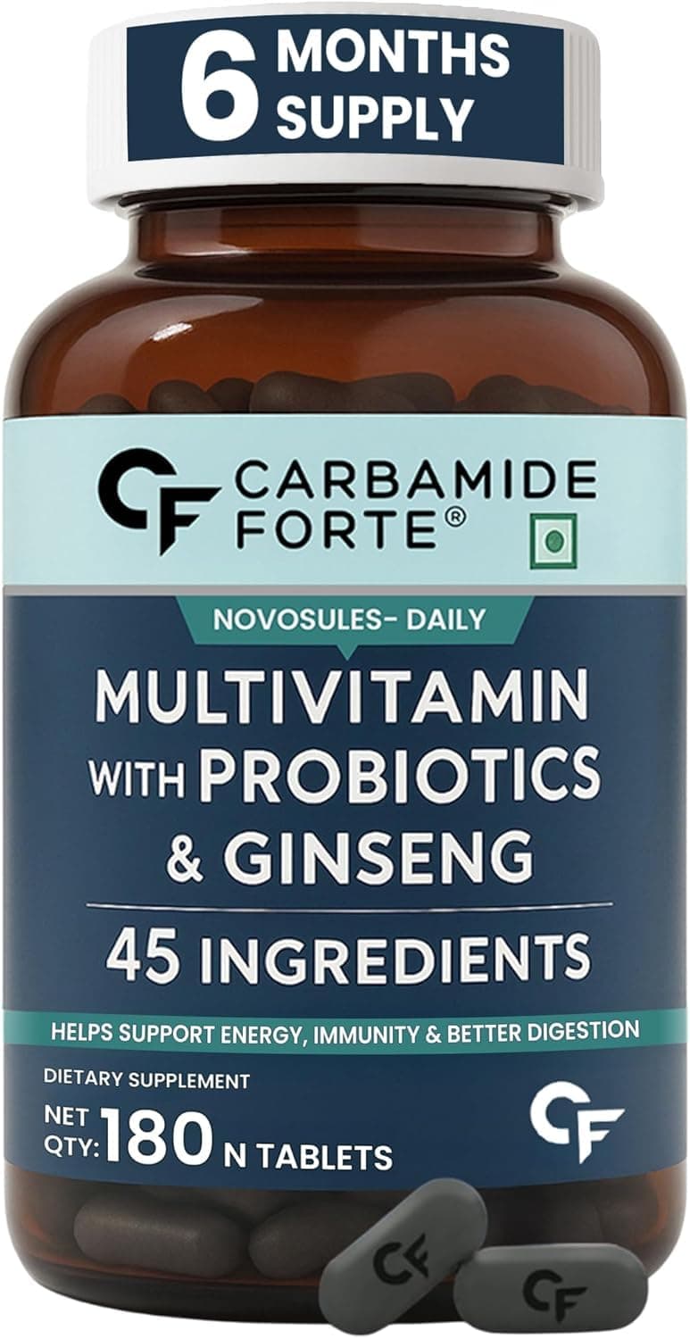 Multivitamin for Men&Women | Multivitamin with Probiotics & Ginseng | 180 Multi vitamin Tablets - 6 Months Supply