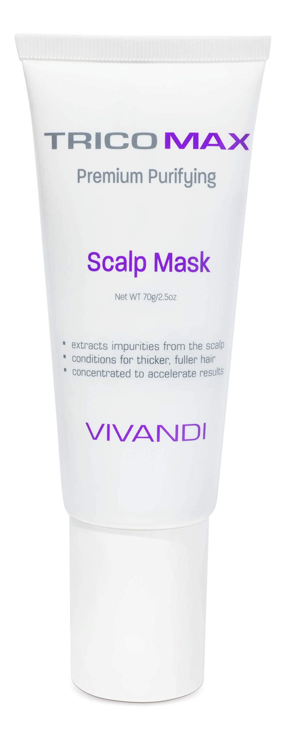 Tricomax Natural Premium Purifying Scalp Mask for Men and Women| French Green Clay, Matcha Green Tea, Vitamins | Designed for Natural Hair Growth/ Damaged Hair | 2.5oz