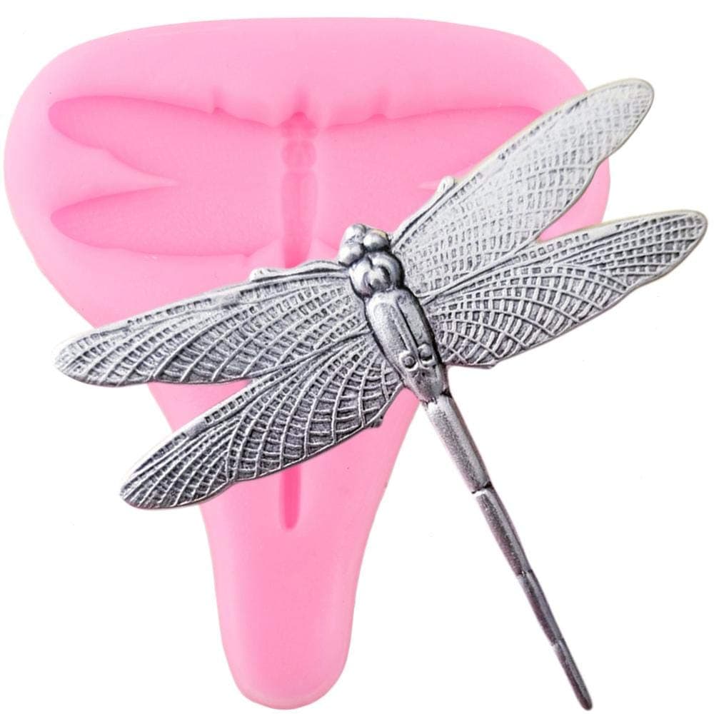 Lovely 3D Dragonfly Silicone Mold for DIY Soap Mould Crystal Pudding Cupcake Cake Topper Decoration Fondant Mold Desserts Handmade Ice Cream Jelly Shots Chocolate Ice Cube Candy Gum Paste
