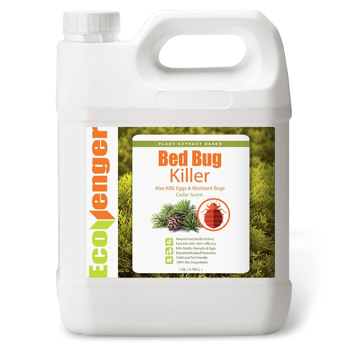 Bed Bug Killer Spray, Green + Non-Toxic, 100% Kill + Extended Protection (1 Gallon)