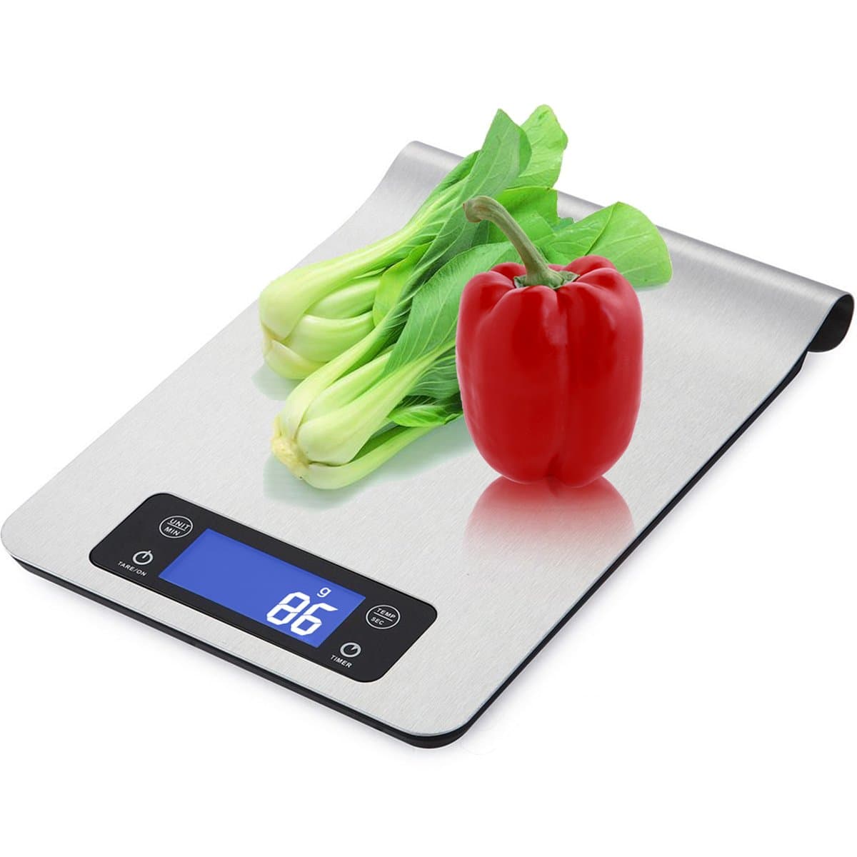 WAOAW 5000g/1g Digital Stainless Kitchen food Scale with Countdown Timer Function, Backlit LCD Display,0.1oz Resolution