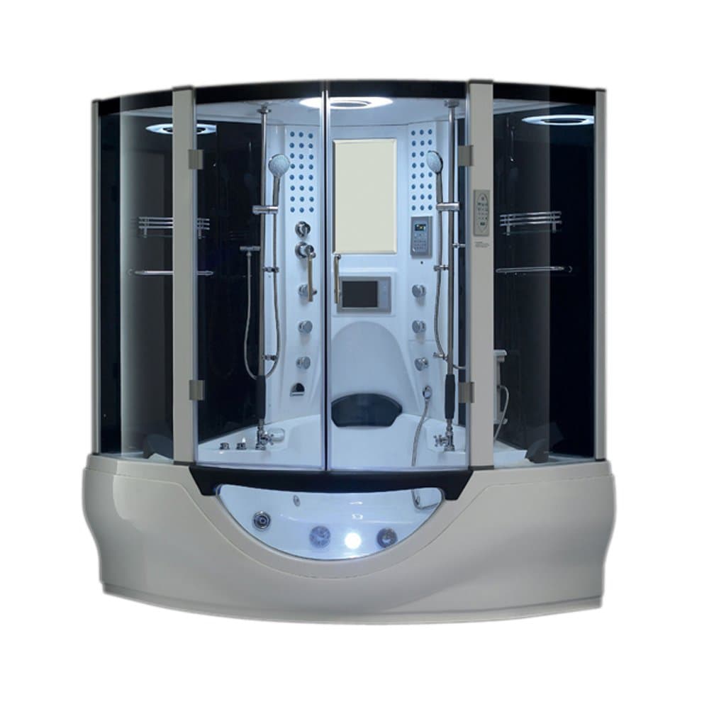 16 jet Hydromassage Bathtub Convenient Strada Steam Shower Enclosure Unit - 64.1"L x 64.1"W x 87.8"H