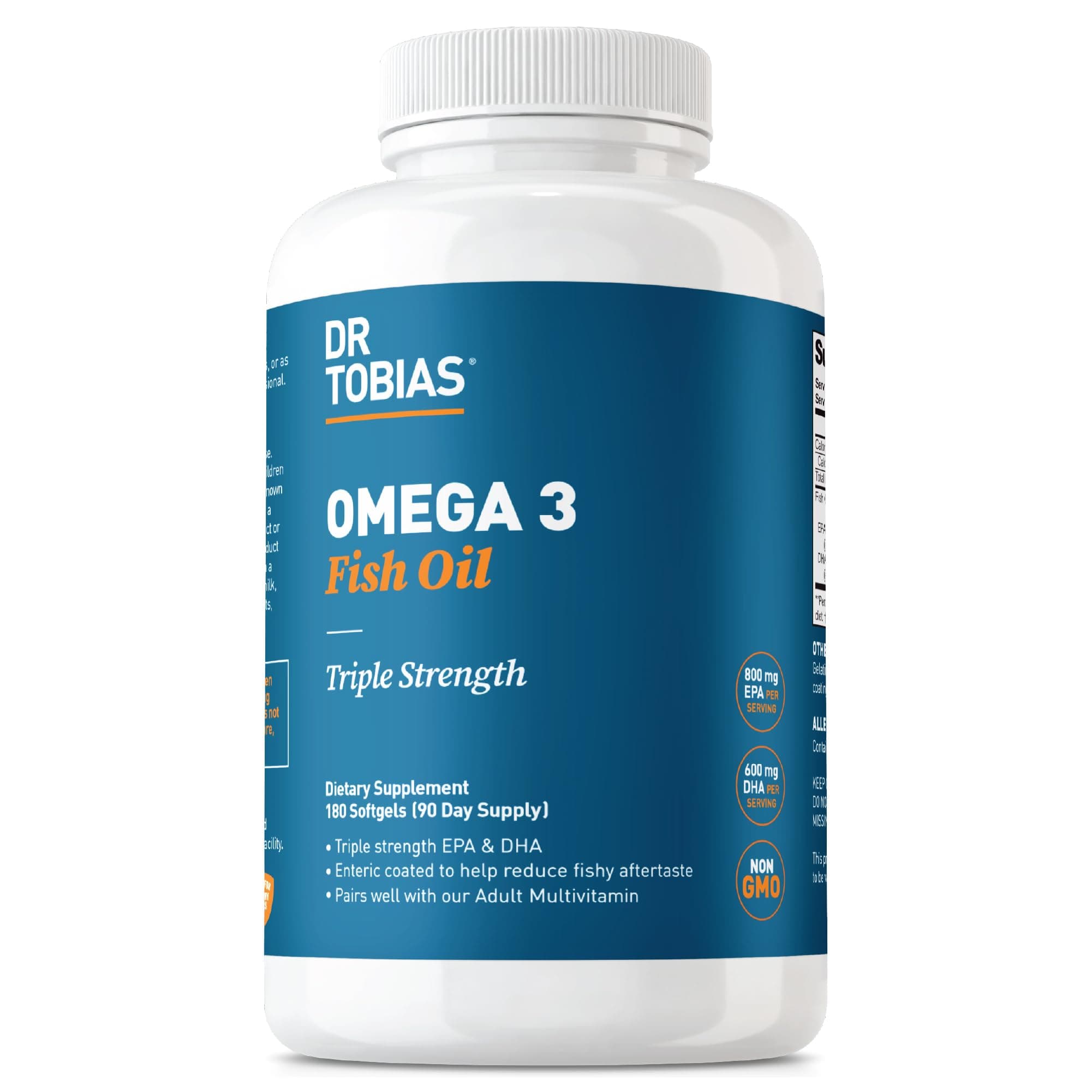 Dr. Tobias Omega 3 Fish Oil Triple Strength -180 Capsules