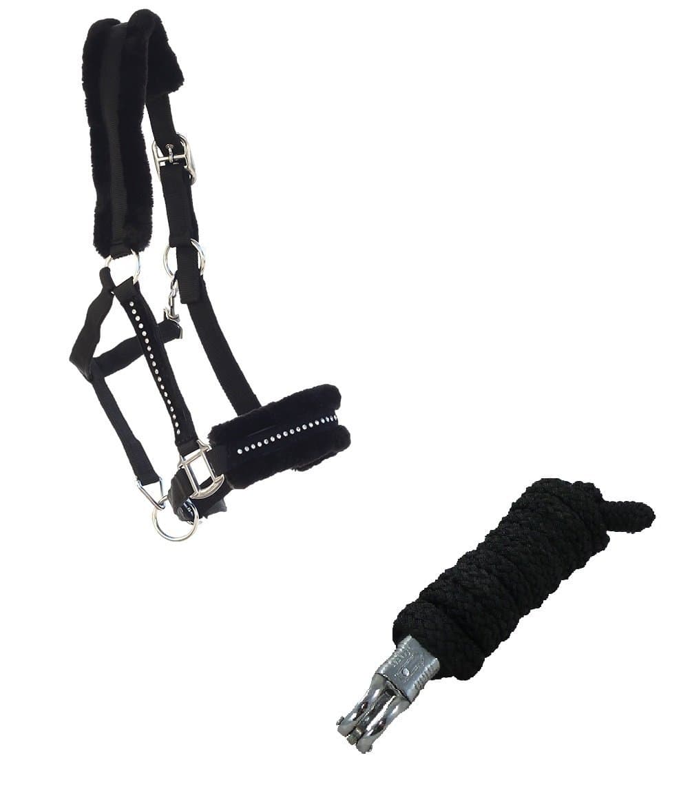 Halter Lead Rope Rhinestone Pave Diamonds Chic Sparkly Fluffy Shetty Riding in