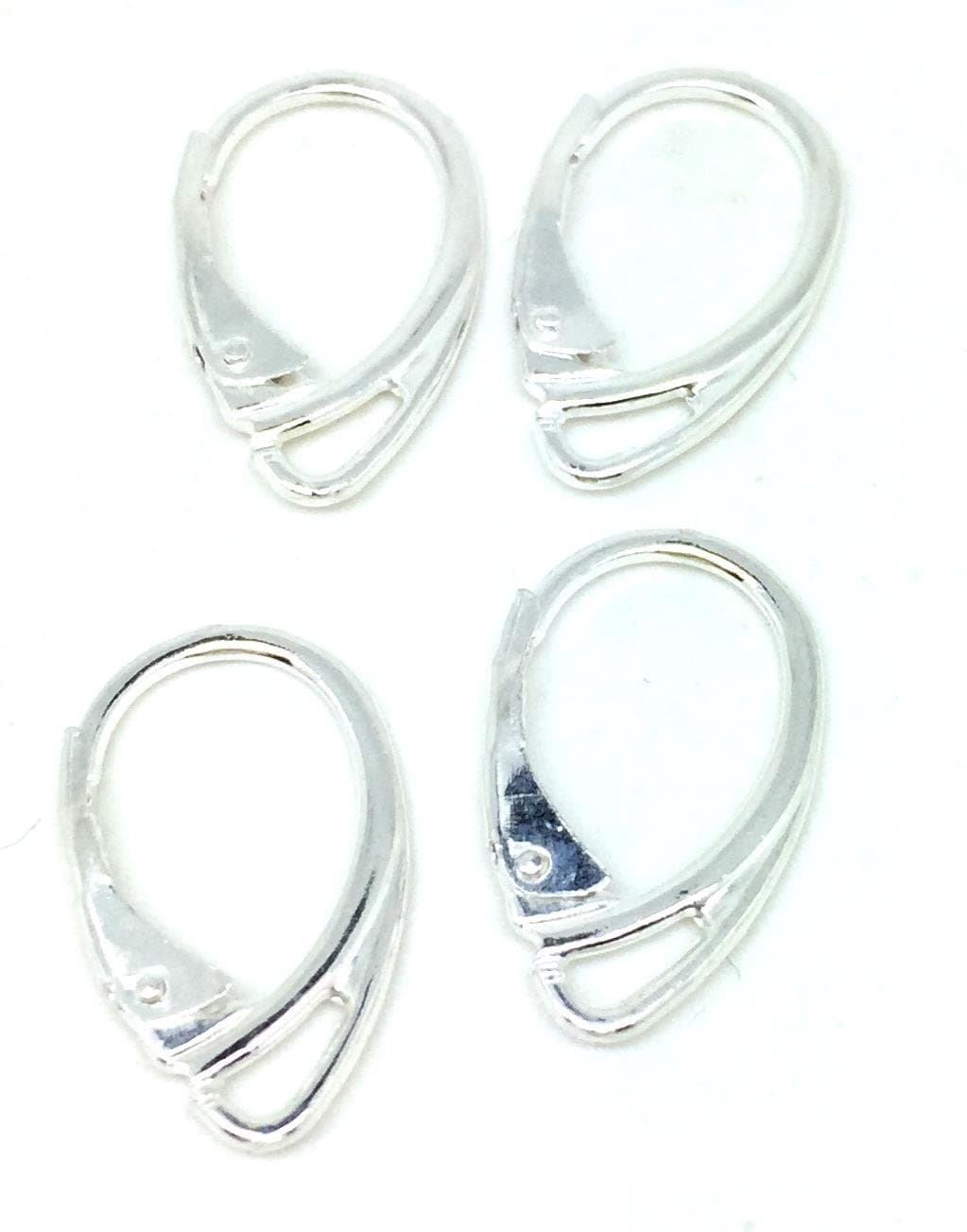 2 Pairs of Ear Wires Sterling Silver 20 x 10 mm for Jewellery Making