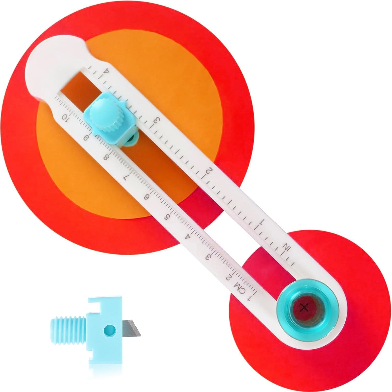 Circle Cutter with Replacement Blades, Adjustable Calibre 2-20CM Circle Paper Cutter, Circle Cutters for Crafts, Multi-Purpose Smooth Cutting Circle Cutter Paper with Bottom Blade Guard