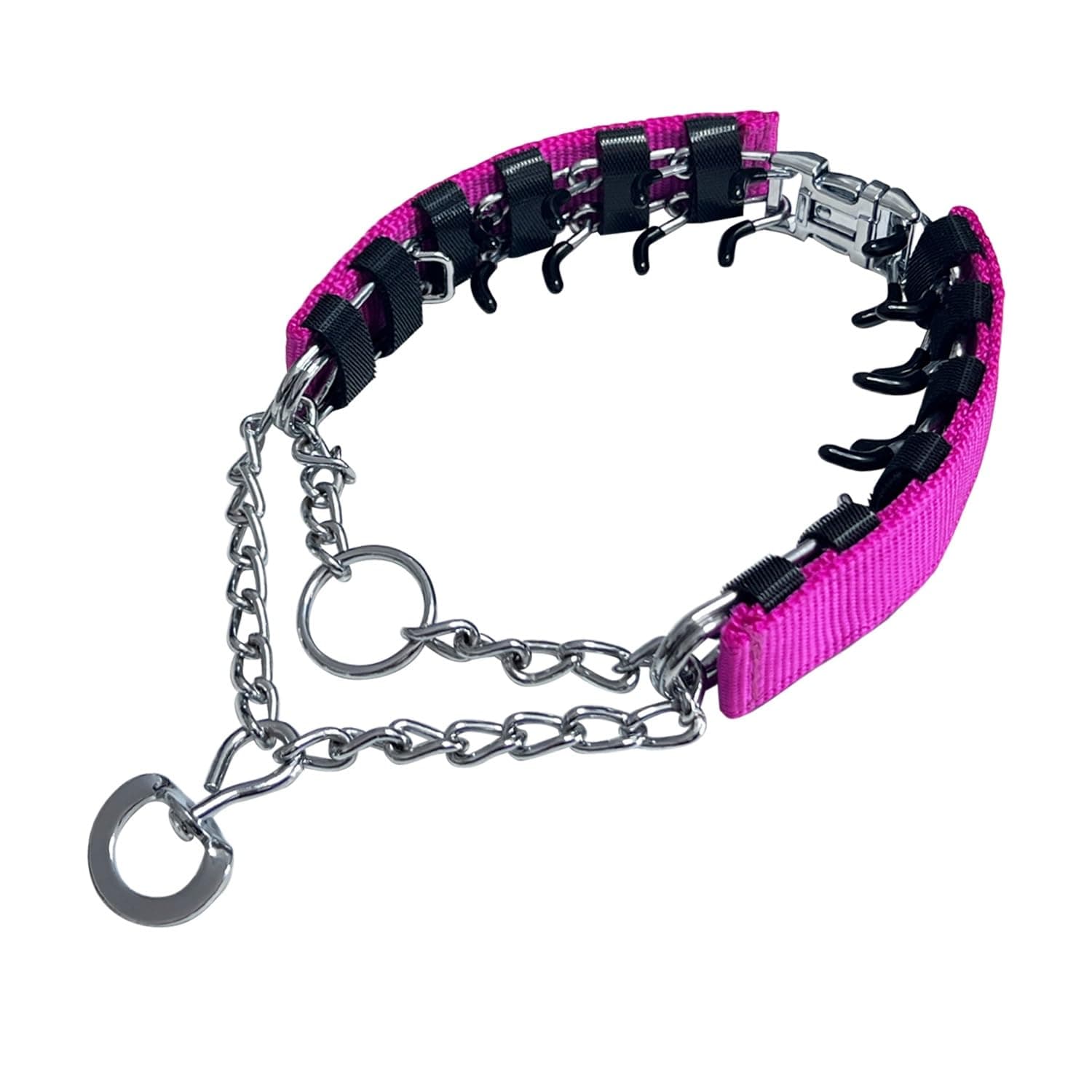 Prong Training Collar for Dogs, Adjustable Dog Pinch Collar with Quick Release Buckle, No Pull Collar for Small Medium Large Dogs, Extra Link and Caps