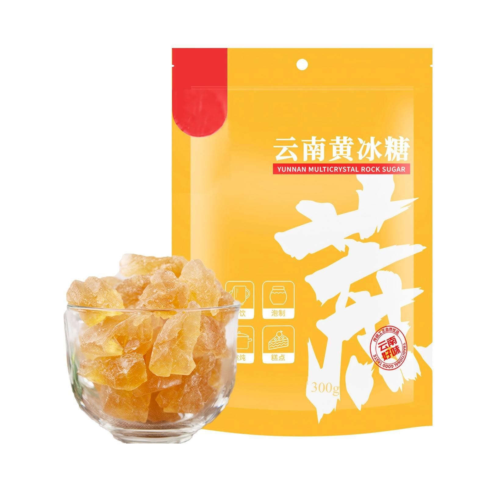 Mkostlich Medium-Sized Yellow Rock Sugar, Rock Sugar for Pho, 10.56oz/300g 黄冰糖