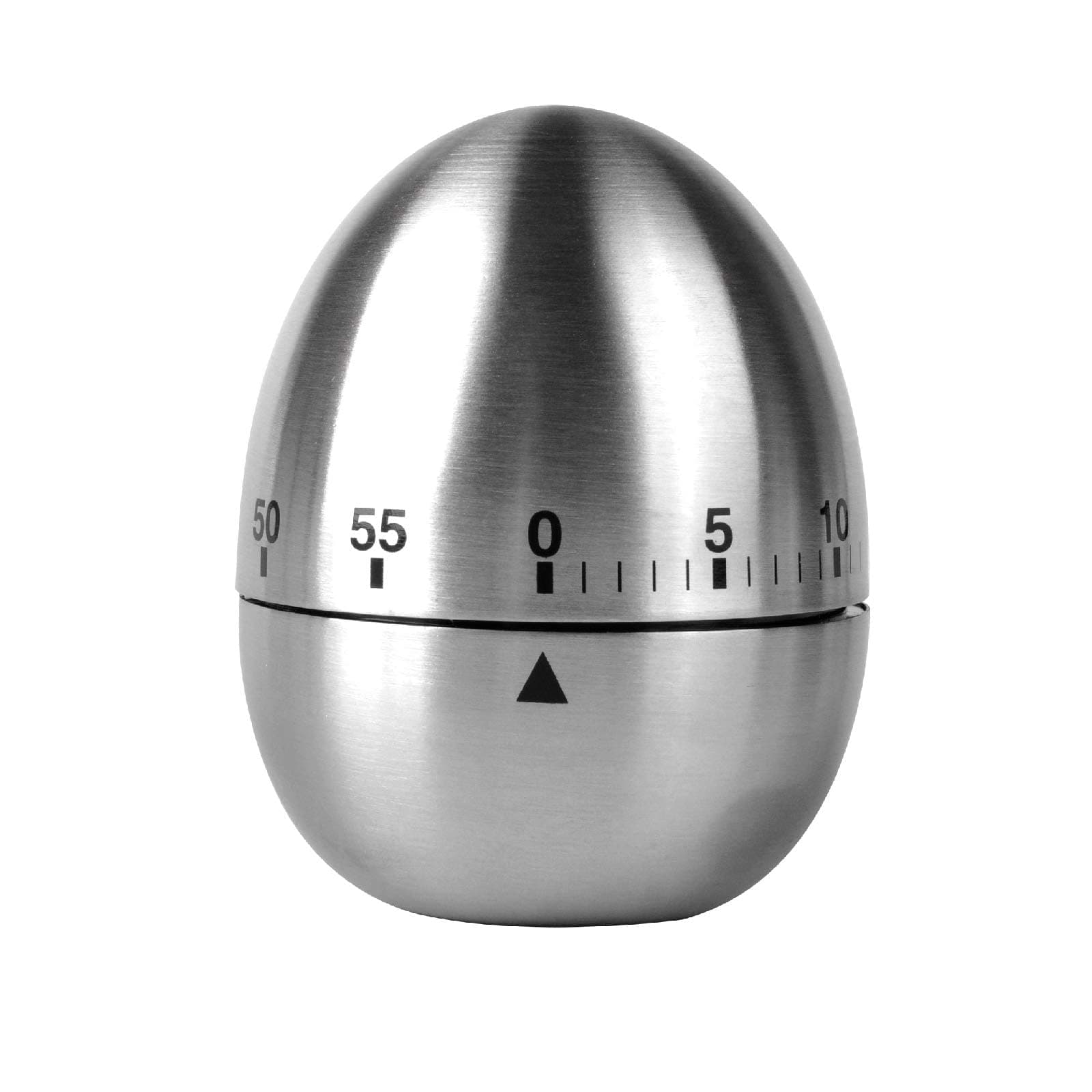 Jayron KT003 Egg Kitchen Timer Stainless Steel Egg Shaped Timer Mechanical Rotating Alarm 60 minutes count down timer for Cooking