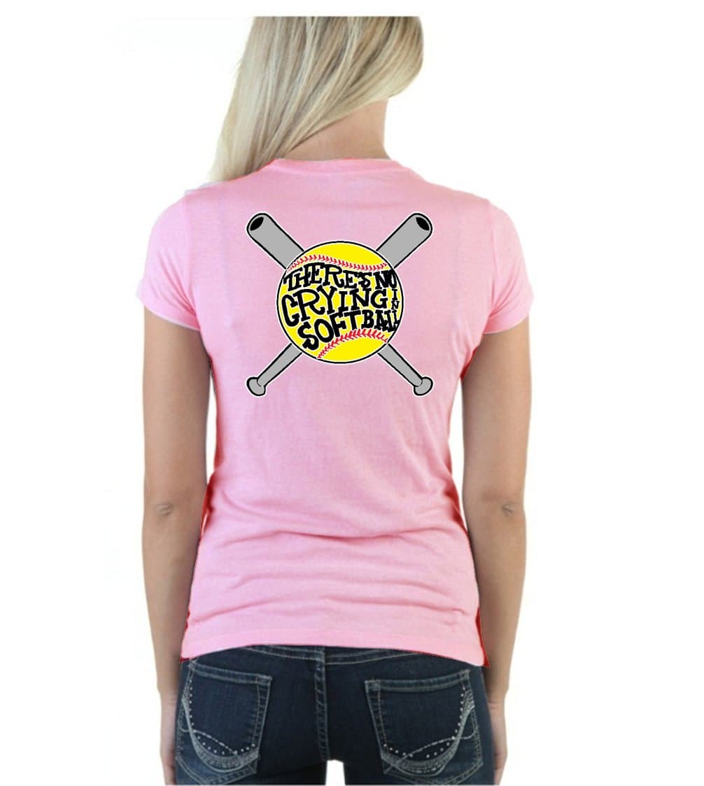 Softball No Crying - Ladies 2X-Large - T-Shirt Pink