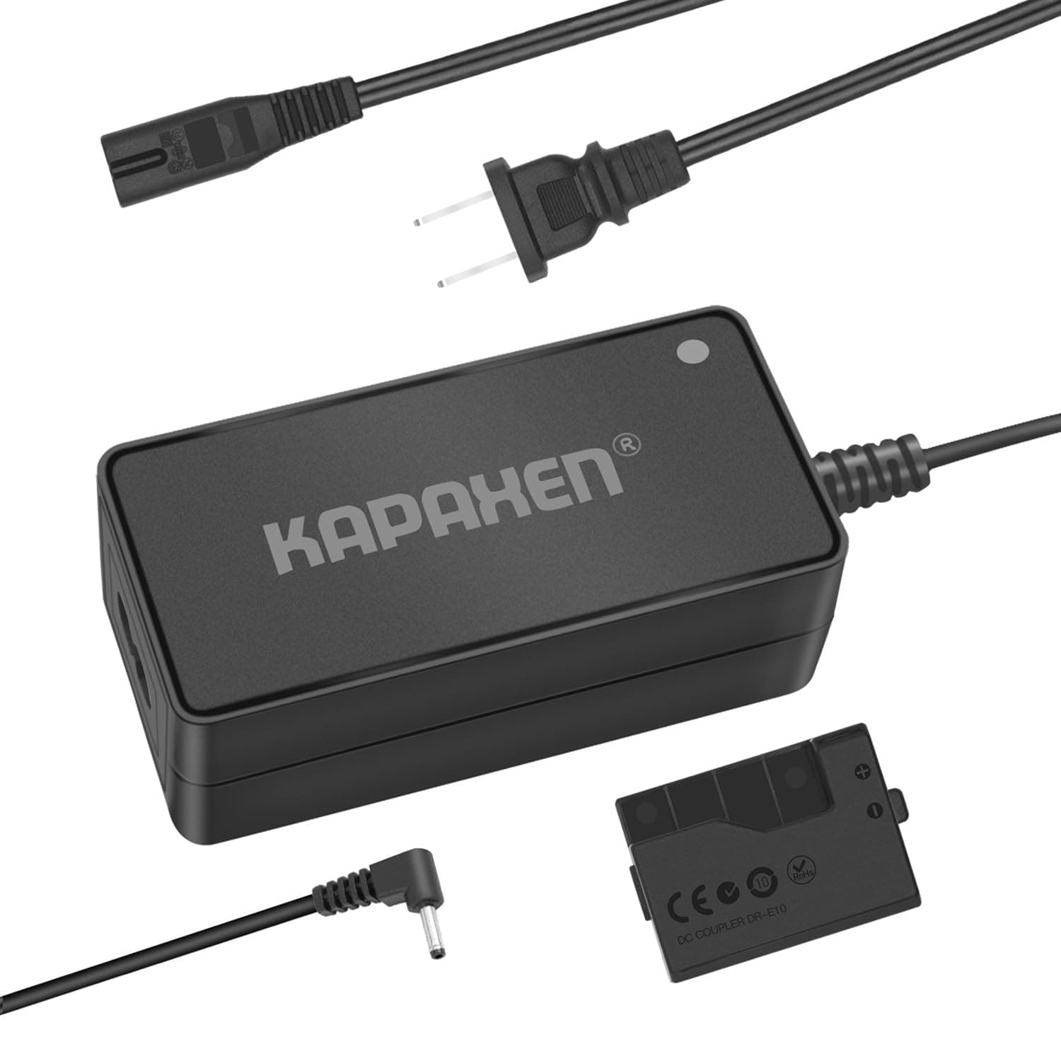 Kapaxen ACK-E10 (UL Listed) AC Power Adapter Kit for Canon EOS Rebel T3, T5, T6, T7, T100, Kiss X50, Kiss X70, EOS 1100D, 1200D, 1300D, 2000D, 4000D Digital Cameras