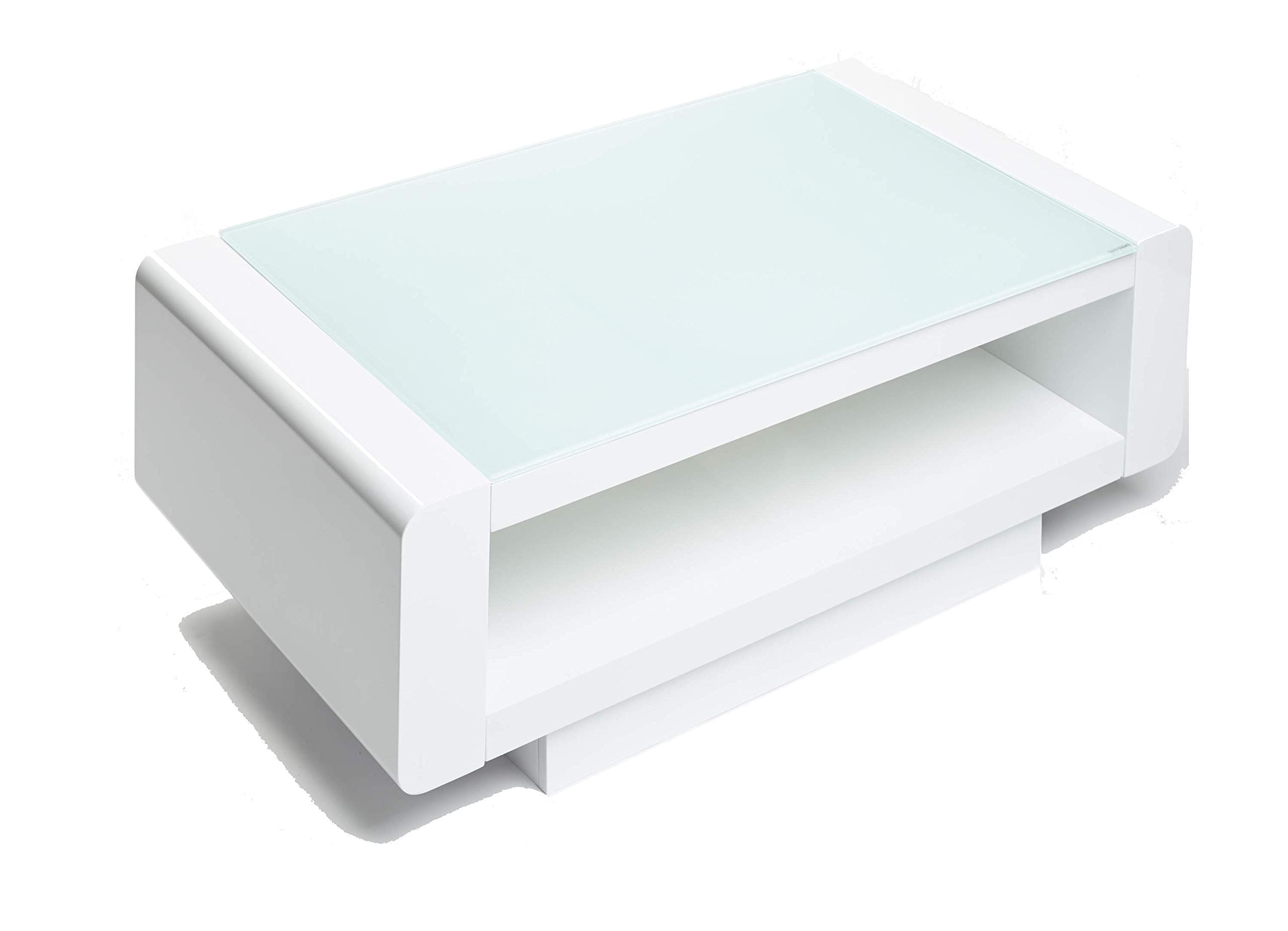 MIAMI MODERN RECTANGLE CONTEMPORARY DESIGNER COFFEE TABLE (WHITE)