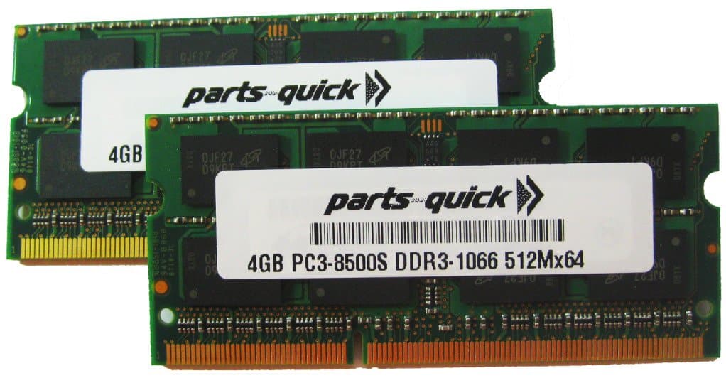 8GB Kit 2X 4GB Memory for Gigabyte GA-P55A-UD4 Motherboard DDR3-8500 Non ECC DIMM RAM (PARTS-QUICK Brand)