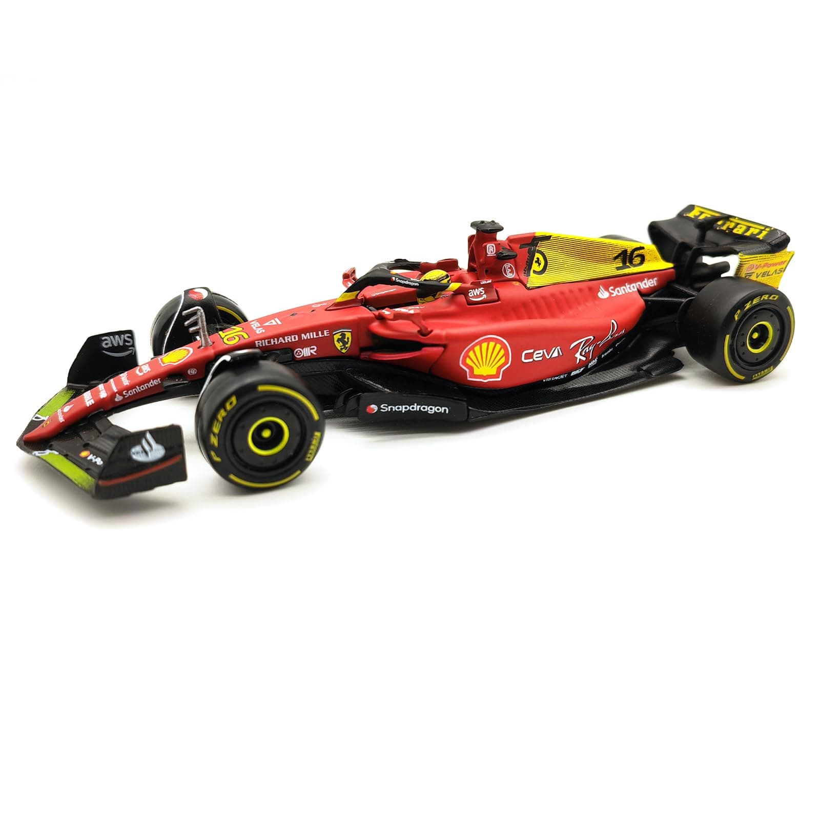 1/24 2022 F1-75 75th Anniversary #16 Charles Leclerc Alloy Luxury Vehicle Diecast Cars Model Collection Gift (1/24 F1-75 75th #16)
