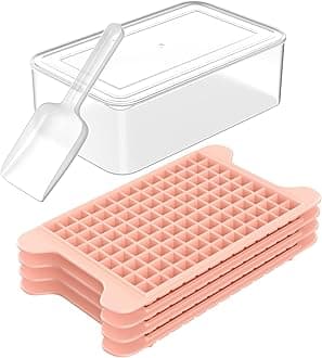 Mini Ice Cube Tray for Freezer: Small Ice Trays for Freezer with Bin - 135×4PCS Easy Release Nugget Ice Tray - Crushed Ice Tray with Ice Container