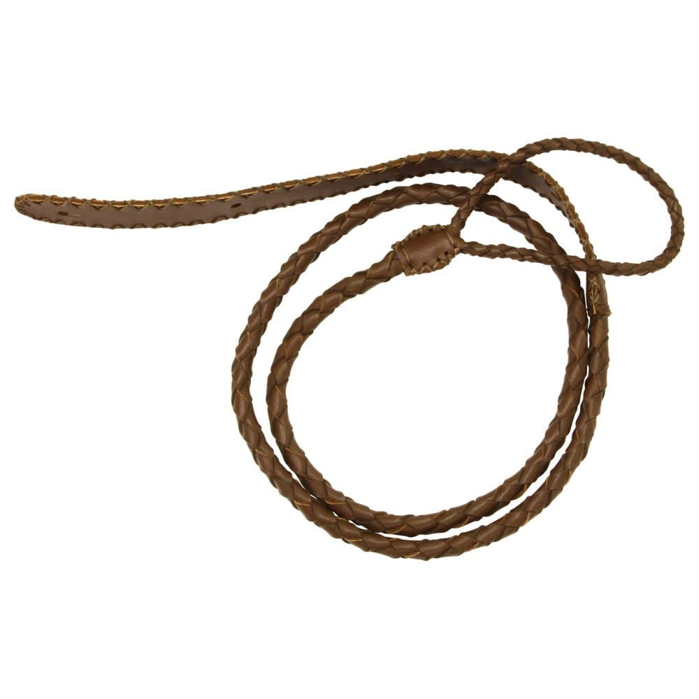 Pete Schmidt Leather Mandolin Strap - Handmade Round-Braided Brown Leather