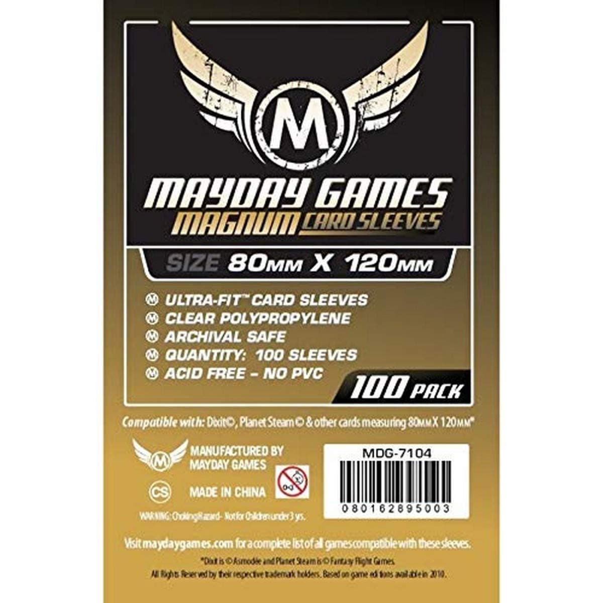 80 x 120 mm SLEEVES Magnum Ultra Fit Card Game (Gold)