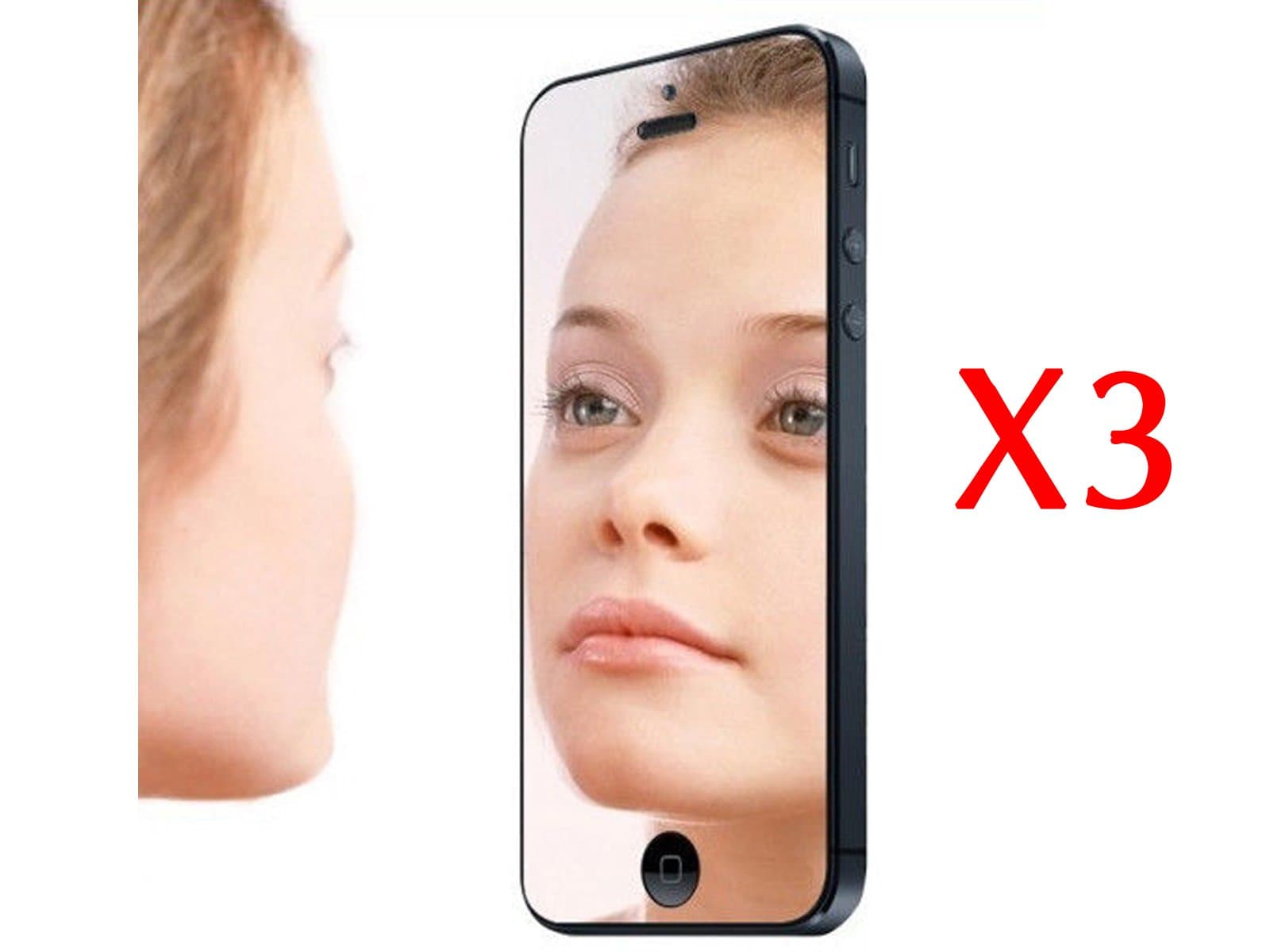 Cases Kingdom 3 x Mirror Finish LCD Touchscreen Display Protective Film Screen Protector For iPhone 5 5S 5C