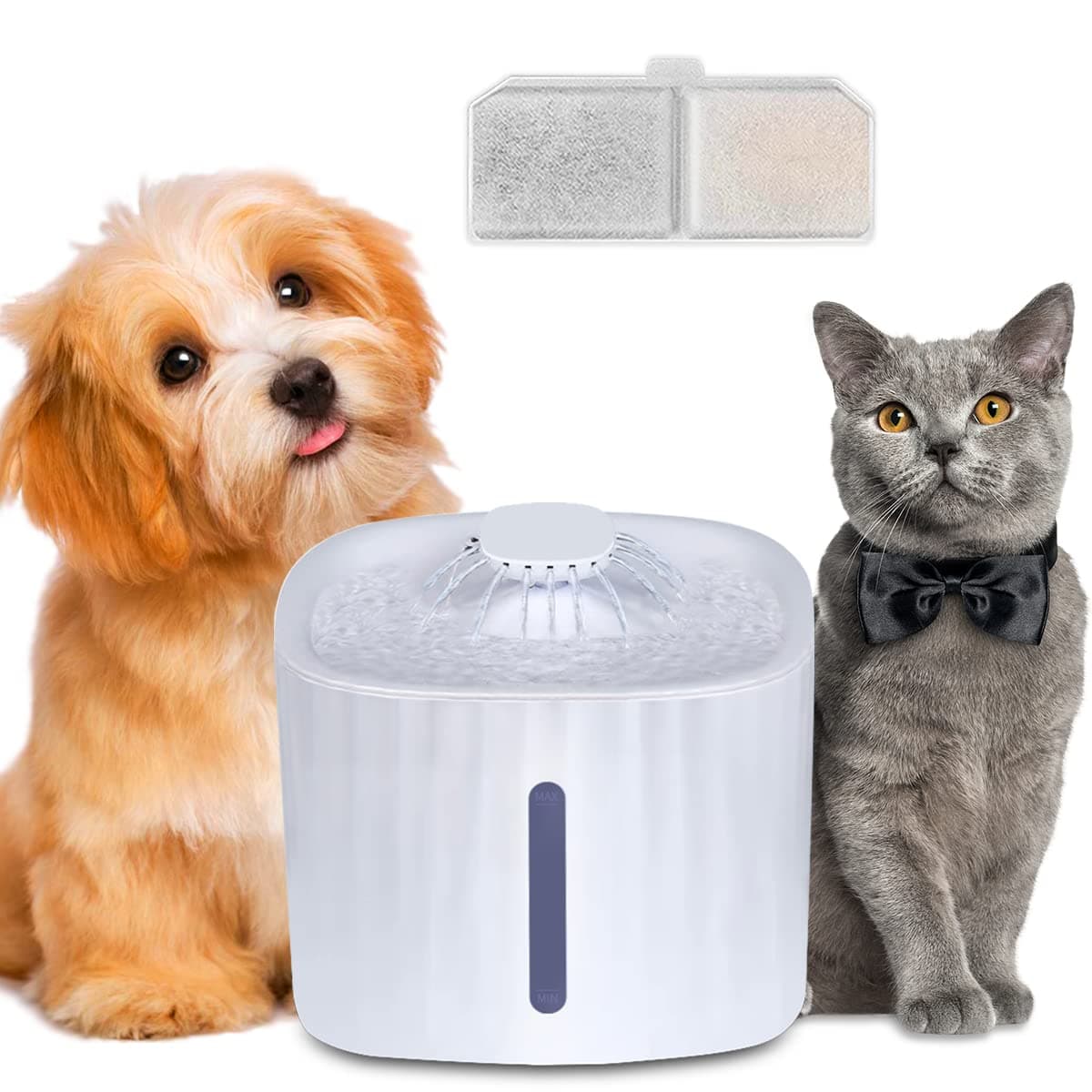 Cat Water Fountain, 100oz/3L Ultra Quiet Automatic Water Fountain Dispenser for Dogs Inside, Pets Water Fountain Pump, Drinking Watering Supplies with Filter Replacement for Dog Cats