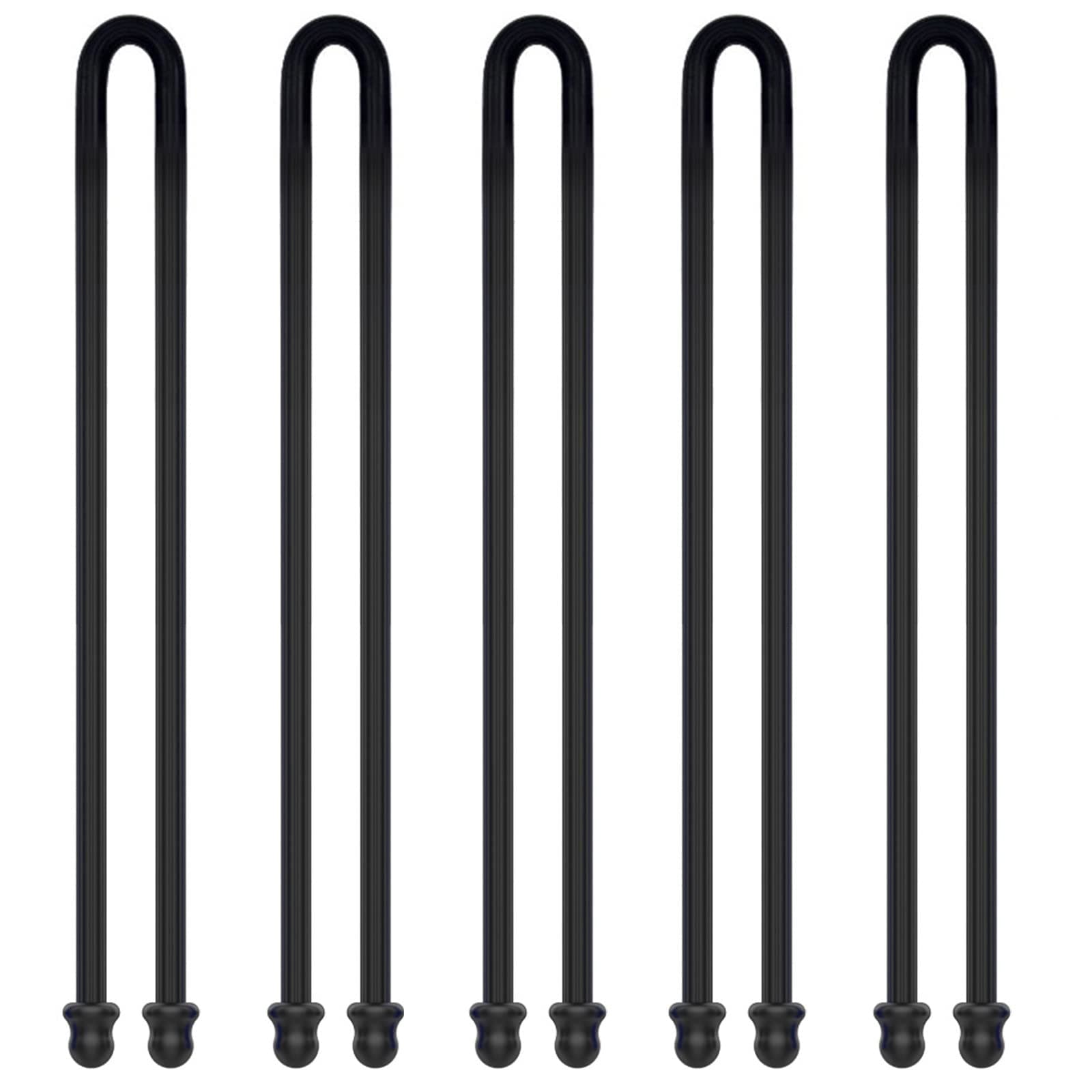 5Pcs 18in Silicone Cable Tie, Cord Organizer for Bundling Earphone, Computer Cords, Reusable Straps for Home, Office, Kitchen, Dia 5mm