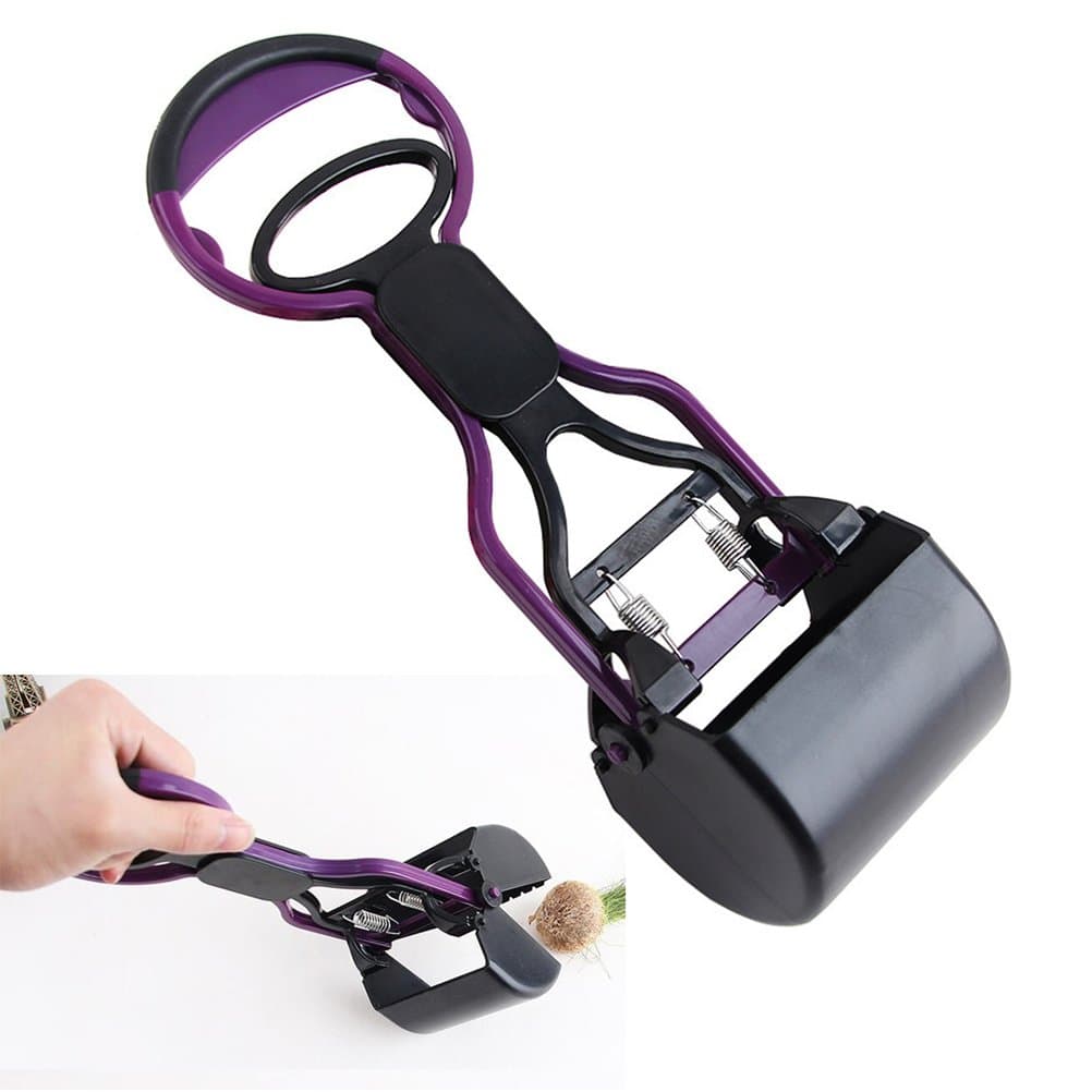 KRY Pet Pooper Scooper Long Handled 28CM Cleaner Tool Pick Up Dogs Waste Poop Scoop Dogs Carriers Travel Products Color Purple