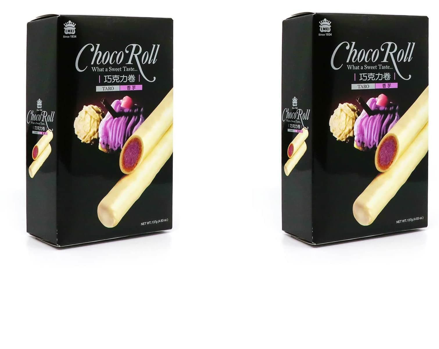 TUKIMA DragonMall_COOKIE Imei Choco Roll (Taro) - 137g/4.83oz (Pack of 2)