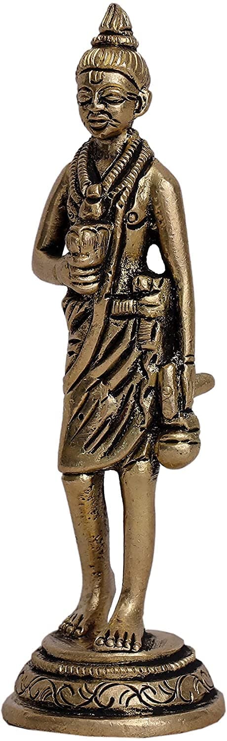 Neelkanth Varni in Golden Brass Idol for Home Temple - Hindu Lord Sahajanand Swami Nilkanth Varni