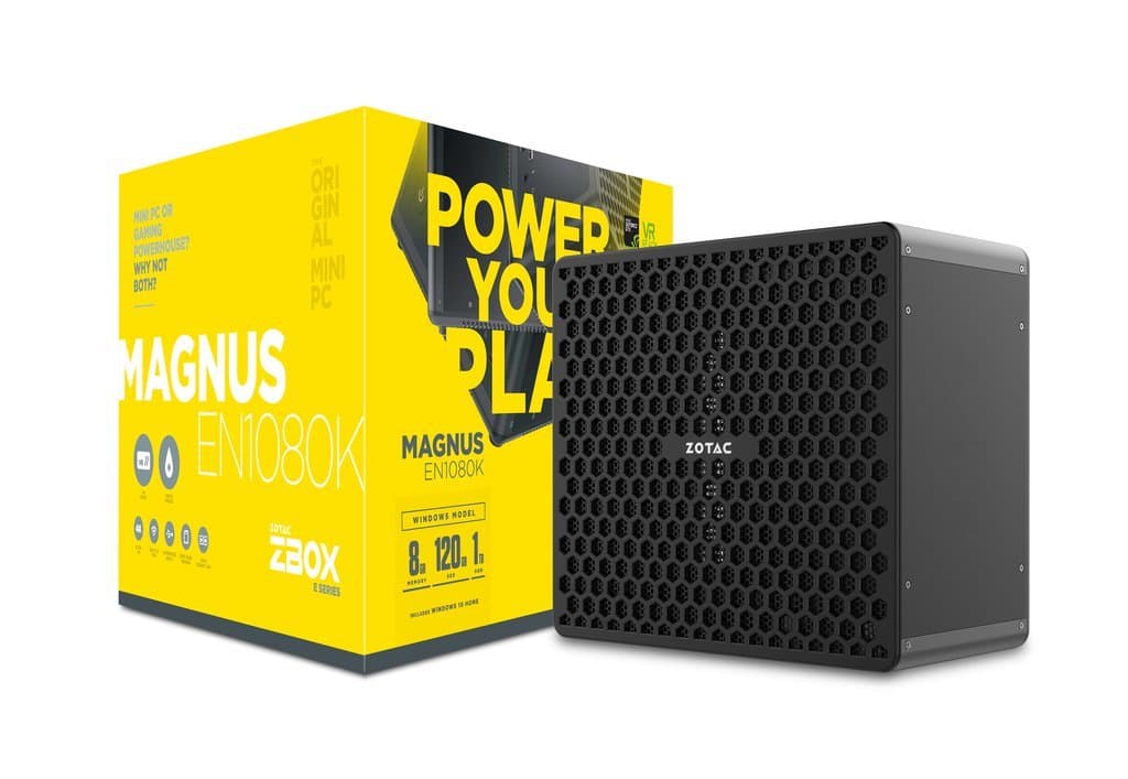 ZOTAC ZBOX Magnus EN1080K Liquid-Cooled Gaming Mini PC Intel Core i7-7700 NVIDIA GeForce GTX 1080 8GB GDDR5X VR Ready 4K Quad Display 8GB DDR4 Memory 1TB HDD Windows 10 Home (ZBOX-EN1080K-U-W2B)