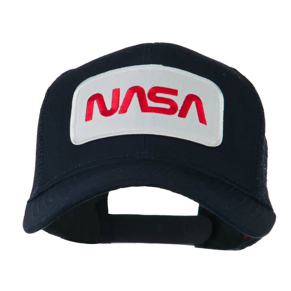 NASA Logo Embroidered Patched Mesh Back Cap - Navy