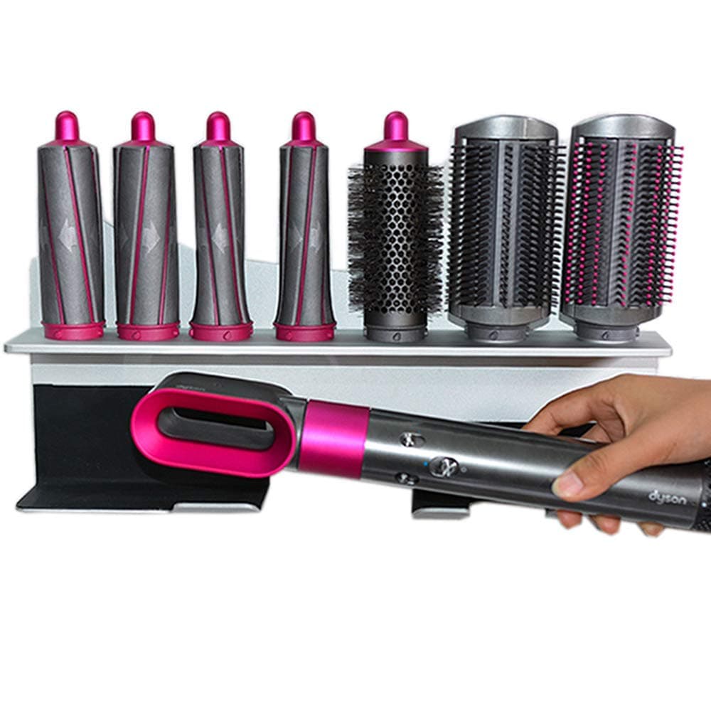 Storage Holder compatible with Dyson Airwrap Styler Accessories Wall Mounted Rack Bracket Stand with Adhesive for Home Bedroom Bathroom Organizer, Silver
