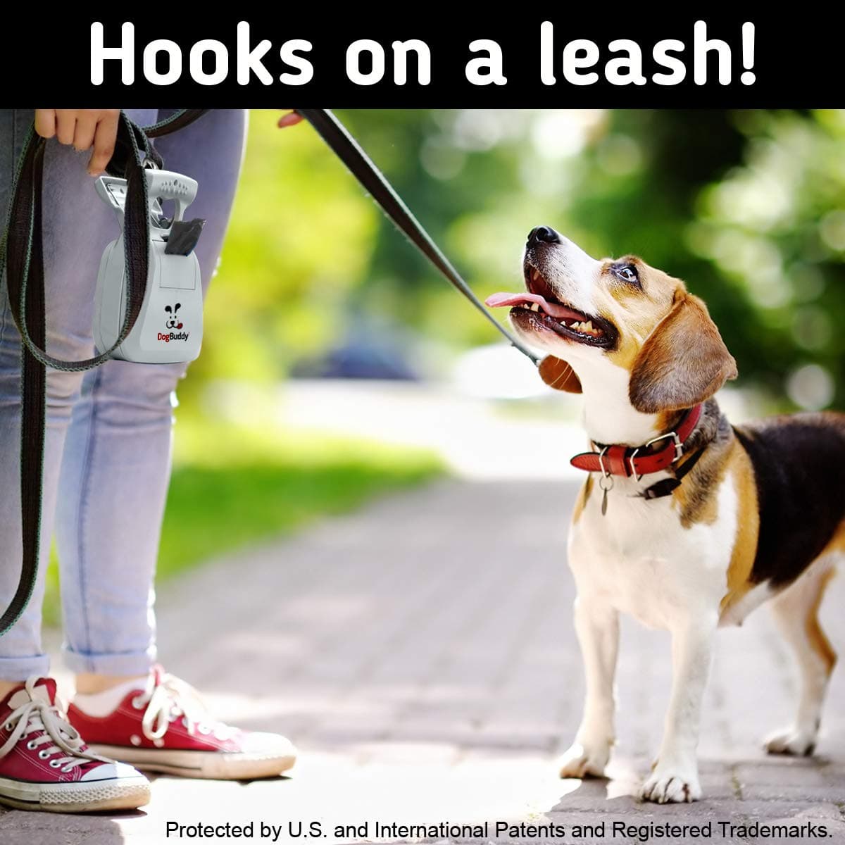 DogBuddy Pooper Scooper, Portable Dog Pooper Scooper, Poop Scooper for Small and Large Dogs, Pooper Scooper with Bag Attachment, Leash Clip and Dog Waste Bags Included (Large, Mist)