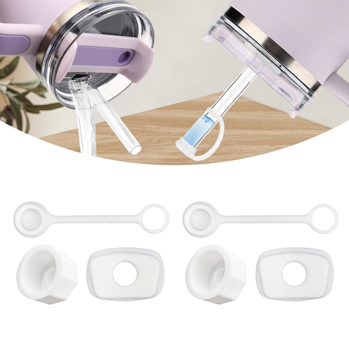 Silicone Spill Stopper for Stanley 30 40 oz Quencher H2.0 Tumbler with Handle Straw Cover Caps for Stanley Water Bottle Leak Stoppers for Stanley Lid Spill Stoppers for Stanley Cup Accessories