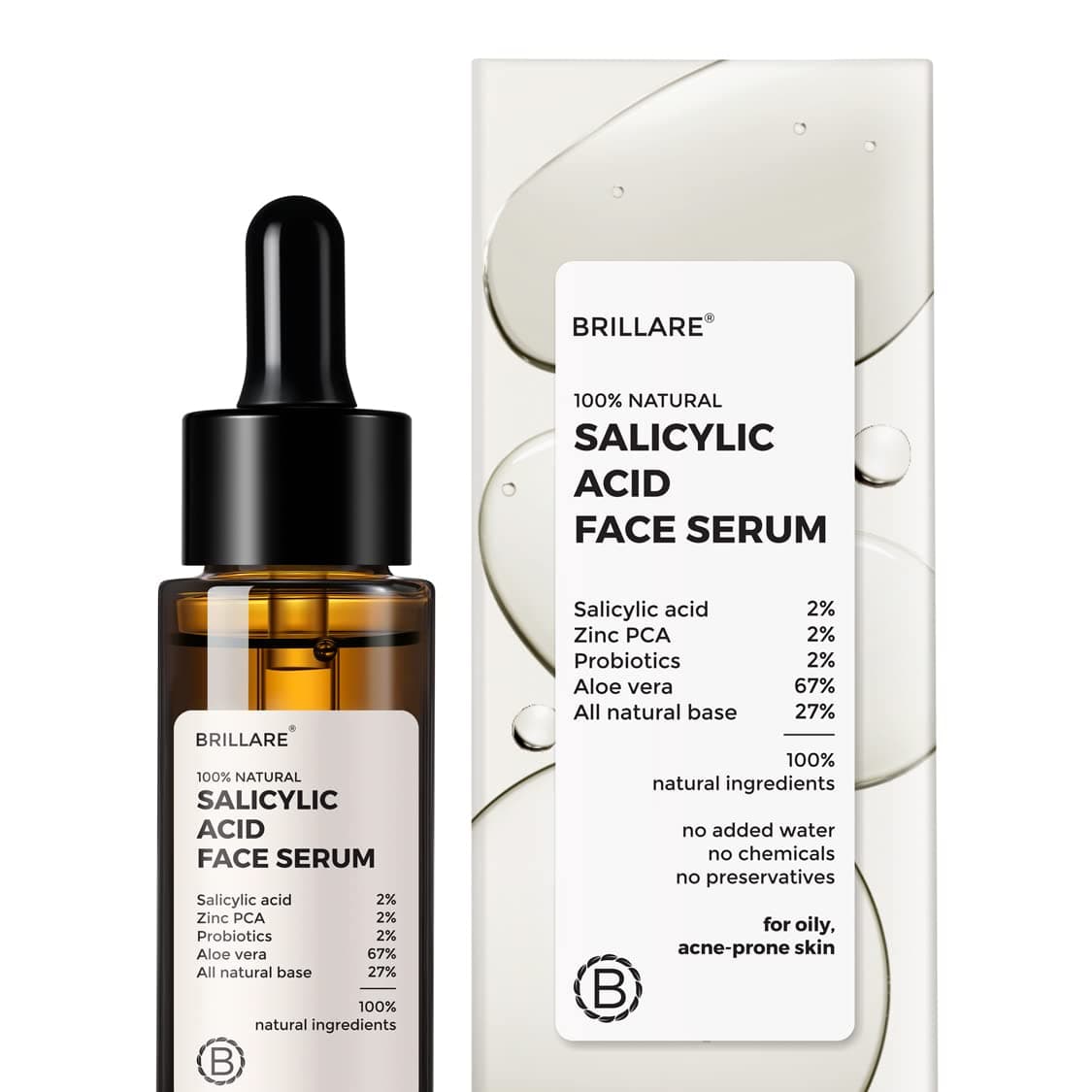 Brillare 2% Hyaluronic Acid Serum, Anti-ageing & Fine Lines, Intense Hydration, 100% Natural Face Serum