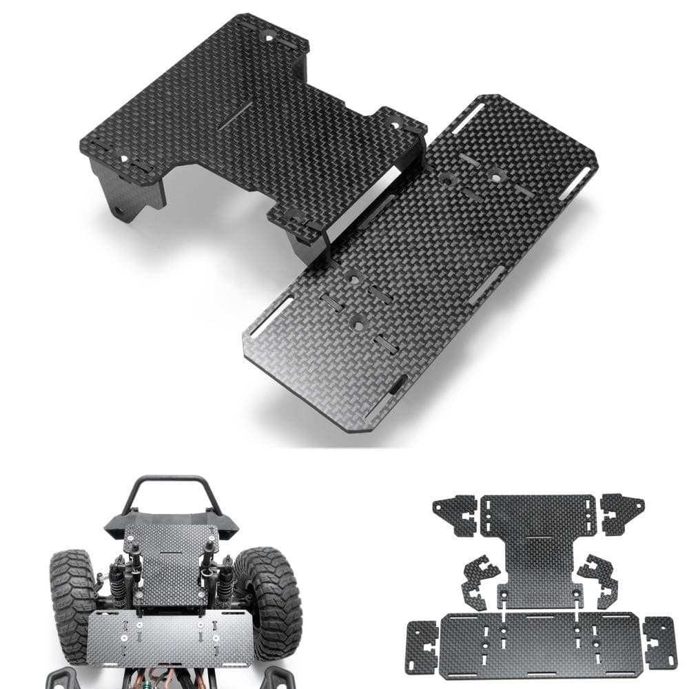 RCLIONS Front Battery Holder Carbon Fiber Chassis Battery Tray Mount for Axial SCX10 Upgrades Refit Accessories