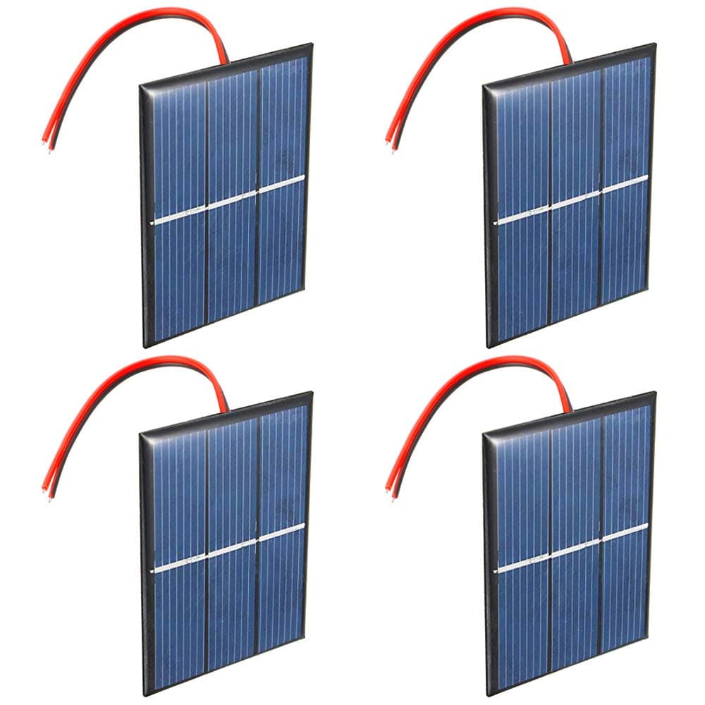 GTIWUNG Set of 4 Pieces 1.5V 0.65W 60X80mm Micro Mini Solar Panel Cells for Solar Power Energy, DIY Home, Science Projects - Toys